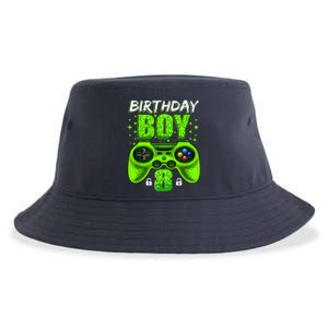 Funny 8th Birthday Boy Video Games 8 Year Old Sustainable Bucket Hat