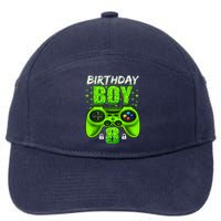 Funny 8th Birthday Boy Video Games 8 Year Old 7-Panel Snapback Hat