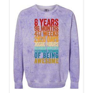 Funny 8th Birthday Old Meter Funny 8 Year Old Gifts Colorblast Crewneck Sweatshirt