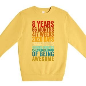 Funny 8th Birthday Old Meter Funny 8 Year Old Gifts Premium Crewneck Sweatshirt