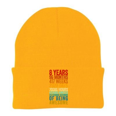 Funny 8th Birthday Old Meter Funny 8 Year Old Gifts Knit Cap Winter Beanie