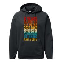 Funny 8th Birthday Old Meter Funny 8 Year Old Gifts Performance Fleece Hoodie