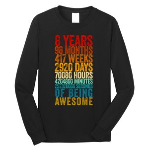 Funny 8th Birthday Old Meter Funny 8 Year Old Gifts Long Sleeve Shirt