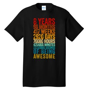 Funny 8th Birthday Old Meter Funny 8 Year Old Gifts Tall T-Shirt