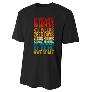 Funny 8th Birthday Old Meter Funny 8 Year Old Gifts Performance Sprint T-Shirt