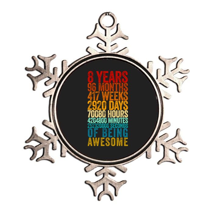 Funny 8th Birthday Old Meter Funny 8 Year Old Gifts Metallic Star Ornament