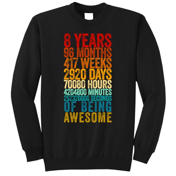 Funny 8th Birthday Old Meter Funny 8 Year Old Gifts Tall Sweatshirt