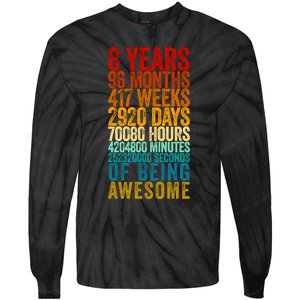 Funny 8th Birthday Old Meter Funny 8 Year Old Gifts Tie-Dye Long Sleeve Shirt