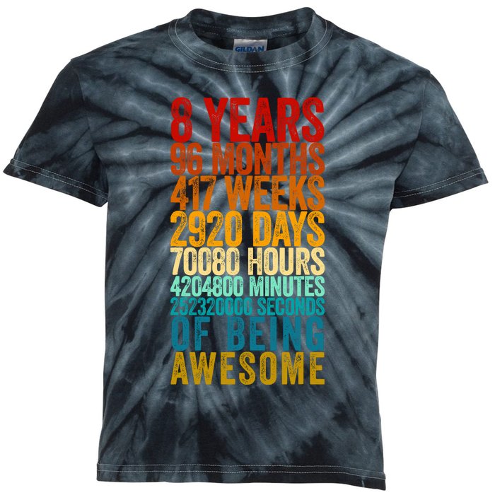 Funny 8th Birthday Old Meter Funny 8 Year Old Gifts Kids Tie-Dye T-Shirt