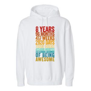 Funny 8th Birthday Old Meter Funny 8 Year Old Gifts Garment-Dyed Fleece Hoodie