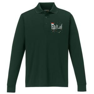 Fa 8 Funny Christmas Santa Fa La Math Gift Performance Long Sleeve Polo