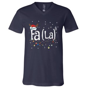 Fa 8 Funny Christmas Santa Fa La Math Gift V-Neck T-Shirt