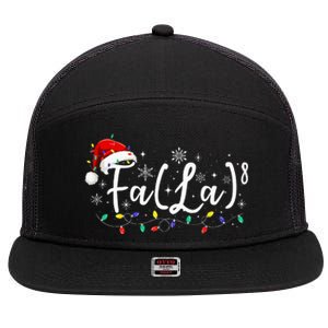 Fa 8 Funny Christmas Santa Fa La Math Teacher Student 7 Panel Mesh Trucker Snapback Hat