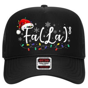 Fa 8 Funny Christmas Santa Fa La Math Teacher Student High Crown Mesh Back Trucker Hat