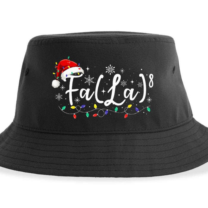 Fa 8 Funny Christmas Santa Fa La Math Teacher Student Sustainable Bucket Hat