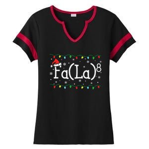 Fa 8 Funny Christmas Santa Fa La Math Teacher Student Ladies Halftime Notch Neck Tee