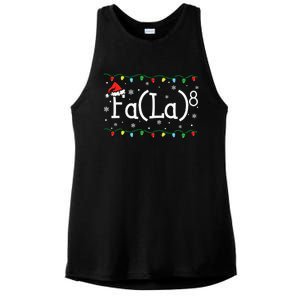 Fa 8 Funny Christmas Santa Fa La Math Teacher Student Ladies PosiCharge Tri-Blend Wicking Tank