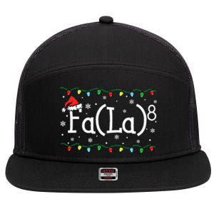 Fa 8 Funny Christmas Santa Fa La Math Teacher Student 7 Panel Mesh Trucker Snapback Hat