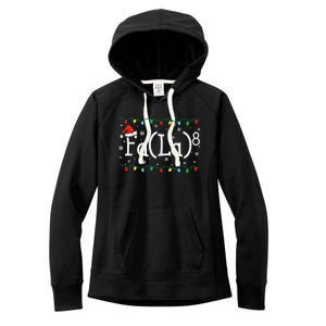 Fa 8 Funny Christmas Santa Fa La Math Teacher Student Women's Fleece Hoodie