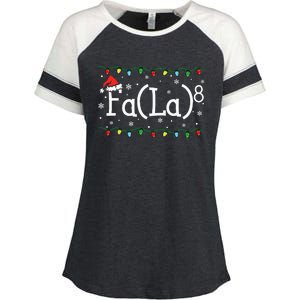 Fa 8 Funny Christmas Santa Fa La Math Teacher Student Enza Ladies Jersey Colorblock Tee