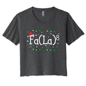 Fa 8 Funny Christmas Santa Fa La Math Teacher Student Women's Crop Top Tee