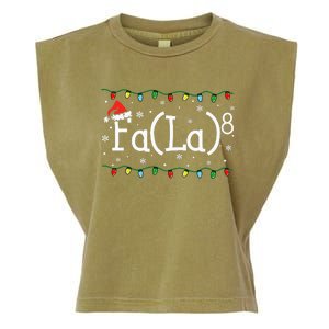 Fa 8 Funny Christmas Santa Fa La Math Teacher Student Garment-Dyed Women's Muscle Tee