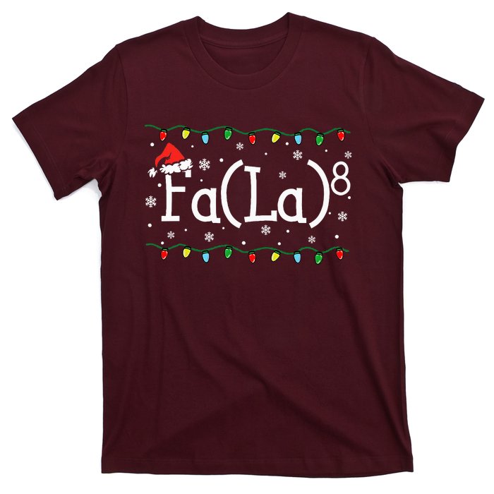 Fa 8 Funny Christmas Santa Fa La Math Teacher Student T-Shirt