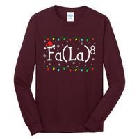 Fa 8 Funny Christmas Santa Fa La Math Teacher Student Tall Long Sleeve T-Shirt