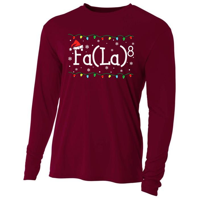 Fa 8 Funny Christmas Santa Fa La Math Teacher Student Cooling Performance Long Sleeve Crew