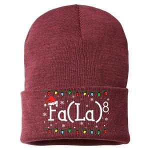 Fa 8 Funny Christmas Santa Fa La Math Teacher Student Sustainable Knit Beanie