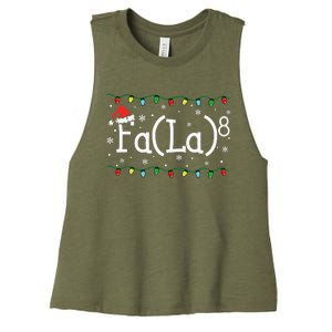 Fa 8 Funny Christmas Santa Fa La Math Teacher Student Women's Racerback Cropped Tank