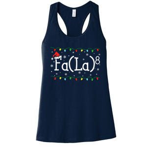 Fa 8 Funny Christmas Santa Fa La Math Teacher Student Women's Racerback Tank