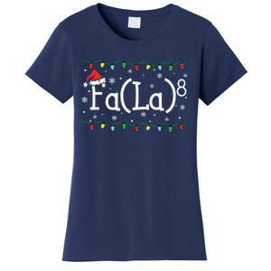 Fa 8 Funny Christmas Santa Fa La Math Teacher Student Women's T-Shirt