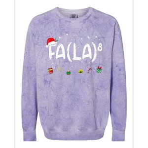 Fa 8 Funny Christmas Santa Fa La Math Teacher Colorblast Crewneck Sweatshirt