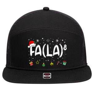 Fa 8 Funny Christmas Santa Fa La Math Teacher 7 Panel Mesh Trucker Snapback Hat