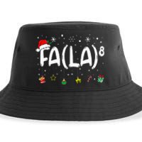 Fa 8 Funny Christmas Santa Fa La Math Teacher Sustainable Bucket Hat