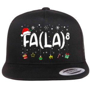 Fa 8 Funny Christmas Santa Fa La Math Teacher Flat Bill Trucker Hat