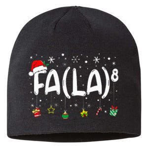 Fa 8 Funny Christmas Santa Fa La Math Teacher Sustainable Beanie