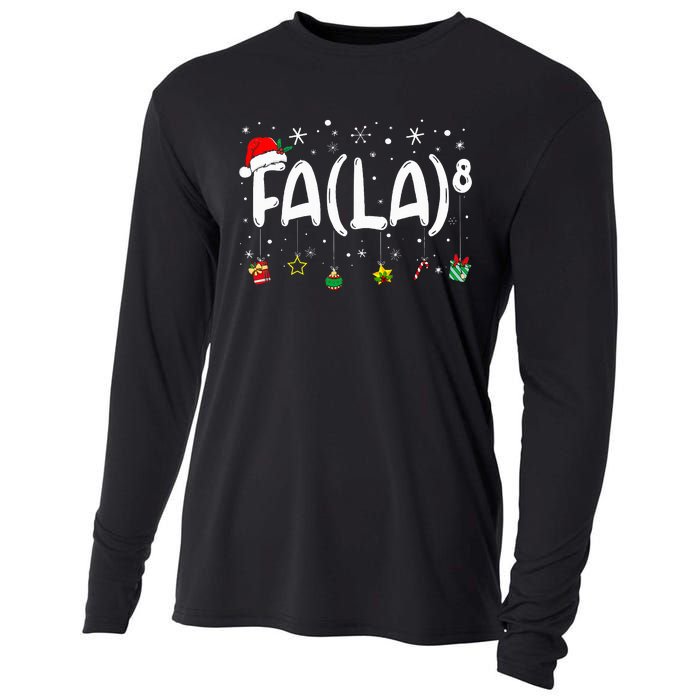 Fa 8 Funny Christmas Santa Fa La Math Teacher Cooling Performance Long Sleeve Crew