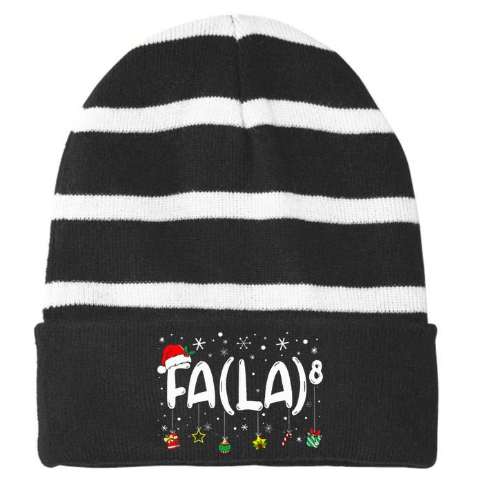 Fa 8 Funny Christmas Santa Fa La Math Teacher Striped Beanie with Solid Band