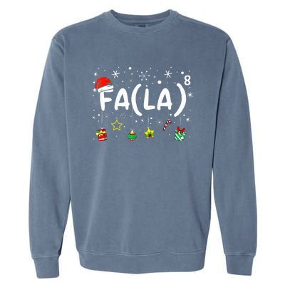 Fa 8 Funny Christmas Santa Fa La Math Teacher Women Garment-Dyed Sweatshirt