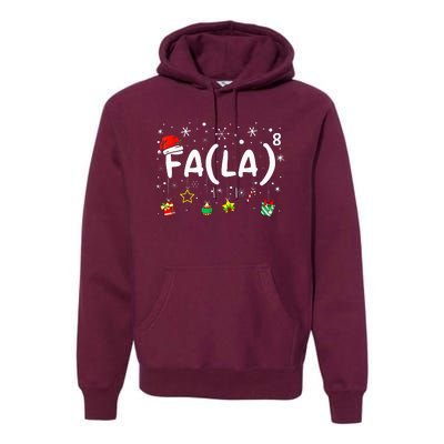 Fa 8 Funny Christmas Santa Fa La Math Teacher Women Premium Hoodie