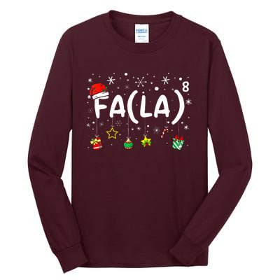 Fa 8 Funny Christmas Santa Fa La Math Teacher Women Tall Long Sleeve T-Shirt