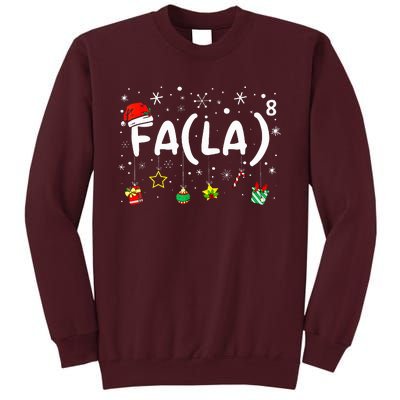 Fa 8 Funny Christmas Santa Fa La Math Teacher Women Tall Sweatshirt