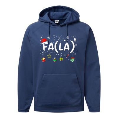 Fa 8 Funny Christmas Santa Fa La Math Teacher Women Performance Fleece Hoodie