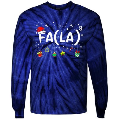 Fa 8 Funny Christmas Santa Fa La Math Teacher Women Tie-Dye Long Sleeve Shirt