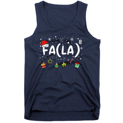 Fa 8 Funny Christmas Santa Fa La Math Teacher Women Tank Top