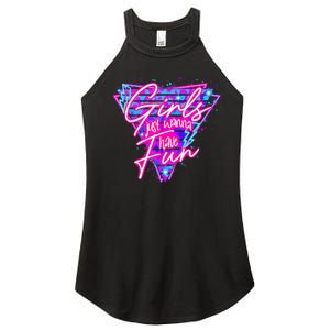 Funny 80s Girl Just Wanna Have Fun 1980s Style Women’s Perfect Tri Rocker Tank