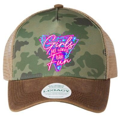 Funny 80s Girl Just Wanna Have Fun Nostalgia 1980s Legacy Tie Dye Trucker Hat