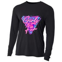 Funny 80s Girl Just Wanna Have Fun Nostalgia 1980s Cooling Performance Long Sleeve Crew